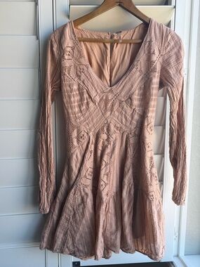 Free people patchwork of my dreams boho peasant  fairy lace tiered mini NWOT
